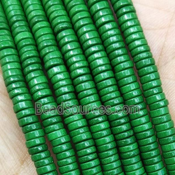 Green Oxidative Agate Heishi Beads