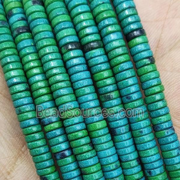 Greenblue Oxidative Agate Heishi Beads