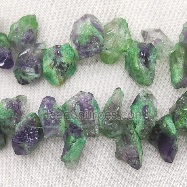 Amethyst Beads Freeform Dye Graduated Topdrilled