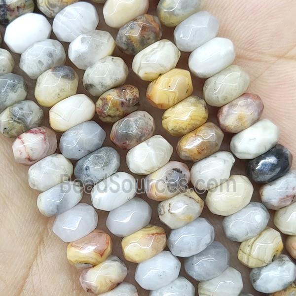 Crazy Agate Beads Faceted Rondelle