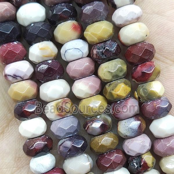 Multicolor Mookaite Beads Faceted Rondelle