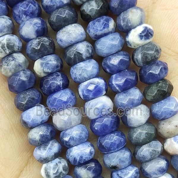 Blue Sodalite Beads Faceted Rondelle