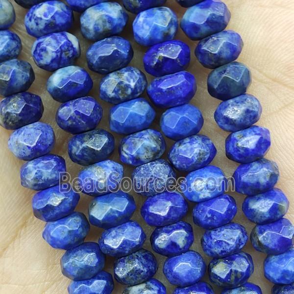 Blue Lapis Lazuli Beads Faceted Rondelle Dye