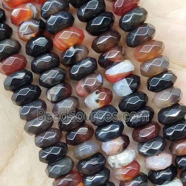 Fancy Agate Beads Faceted Rondelle