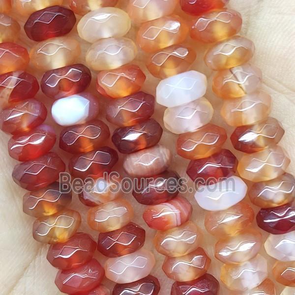 Natural Carnelian Agate Beads Faceted Rondelle