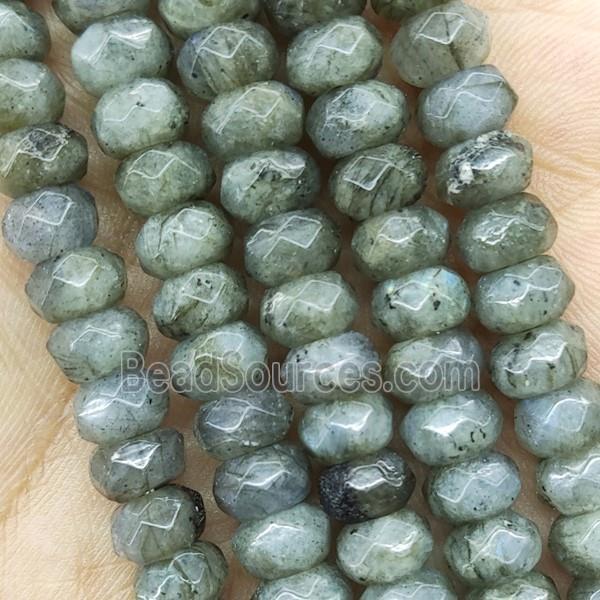 Natural Labradorite Beads Faceted Rondelle