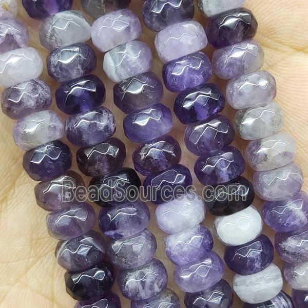 Purple Amethyst Beads Faceted Rondelle