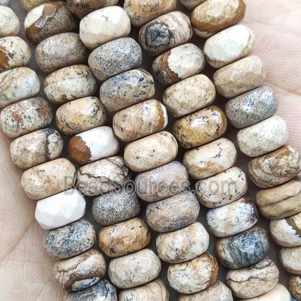 Picture Jasper Beads Faceted Rondelle