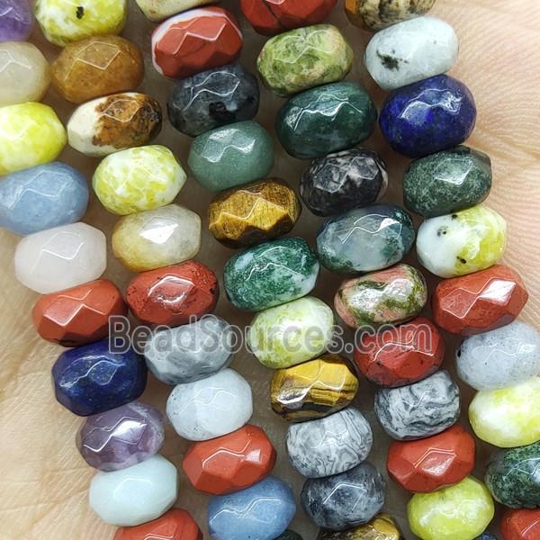 Mix Gemstone Beads Faceted Rondelle