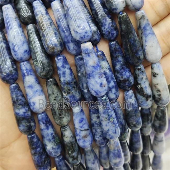 Blue Dalmatian Jasper Beads Teardrop