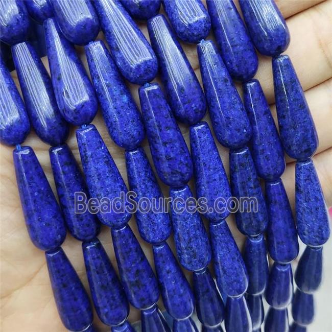 Blue Dye Lapis Lazuli Teardrop Beads