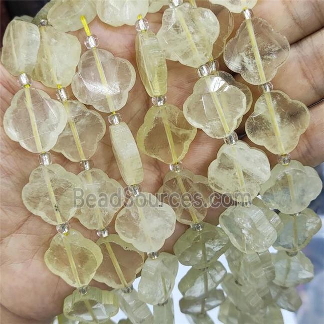 Lemon Quartz Clover Beads