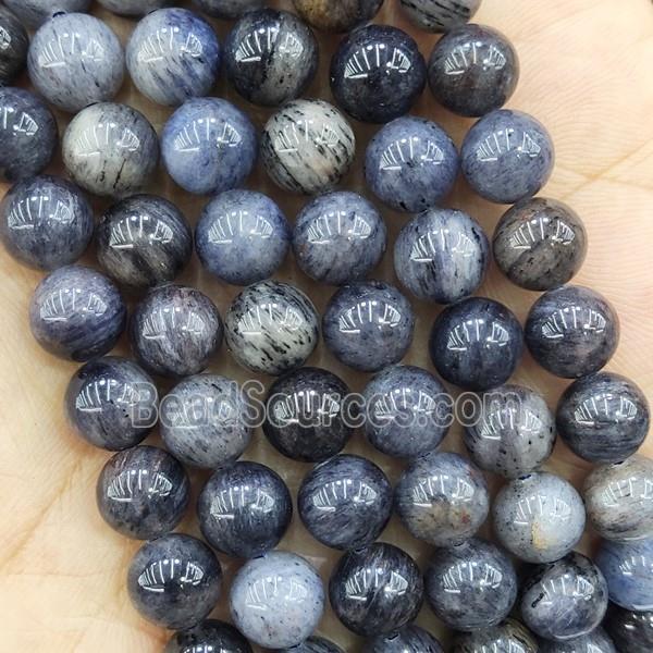 Blue Rutilated Quartz Beads Round Smooth