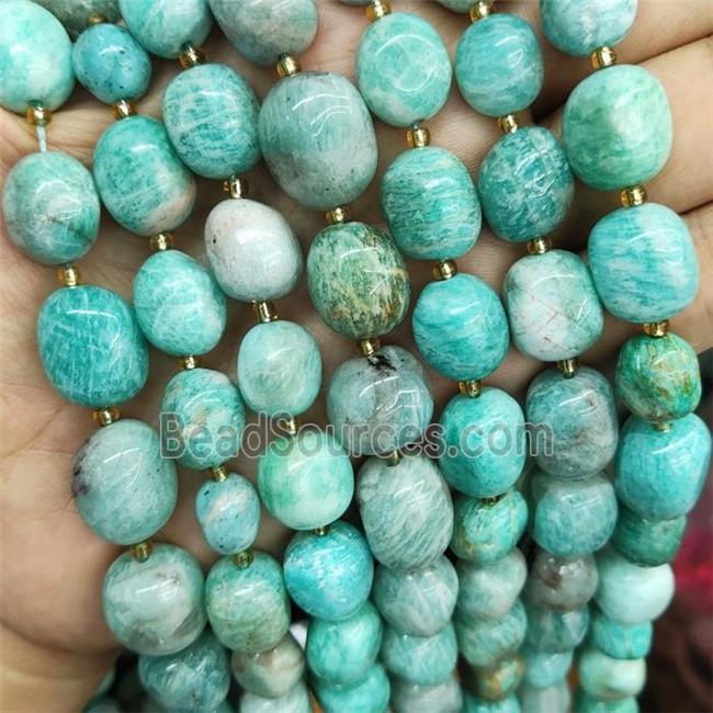 Green Amazonite Beads Nugget Freeform Polished