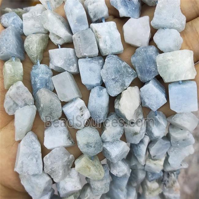 Blue Aquamarine Nugget Beads Freeform Rough