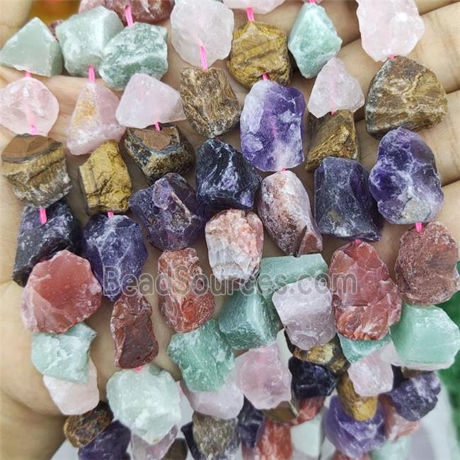 Mixed Gemstone Nugget Beads Freeform Rough