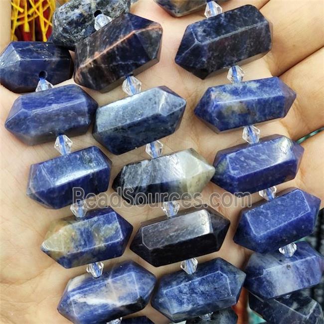 Blue Sodalite Bullet Beads