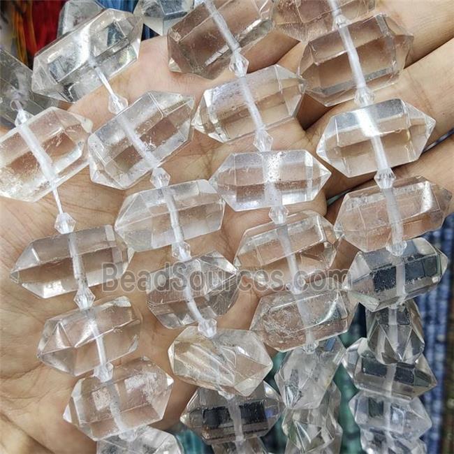 Clear Quartz Bullet Beads Prism