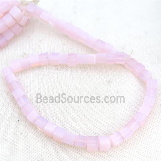 Pink Opalite Cube Beads