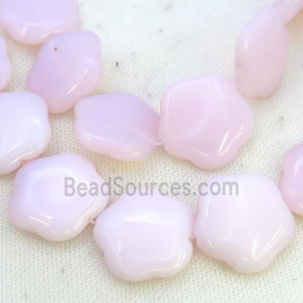 Pink Opalite Flower Beads