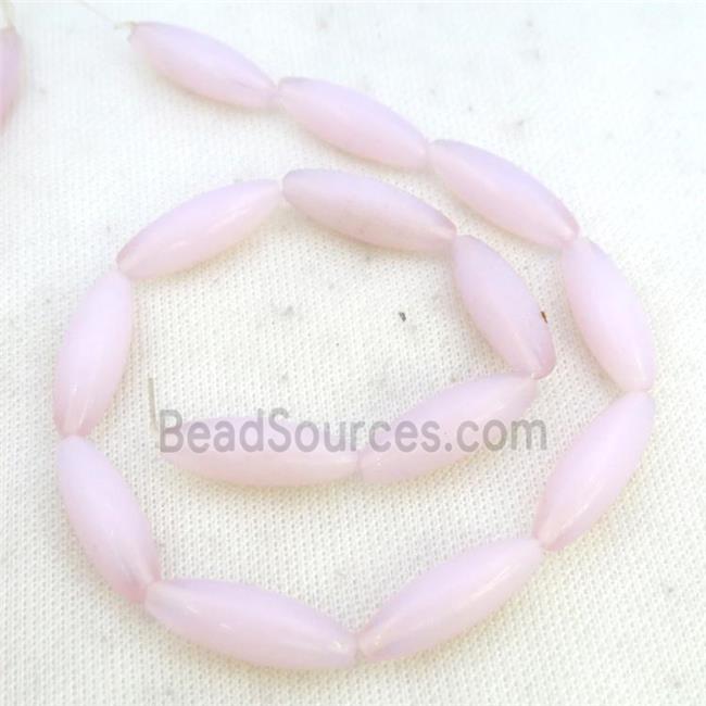 Pink Opalite Rice Beads Smooth