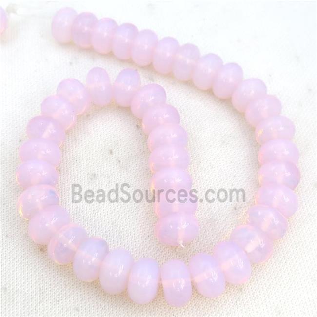 Pink Opalite Rondelle Beads Smooth