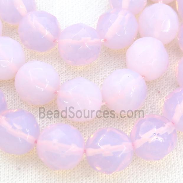 Pink Opalite Beads Faceted Round