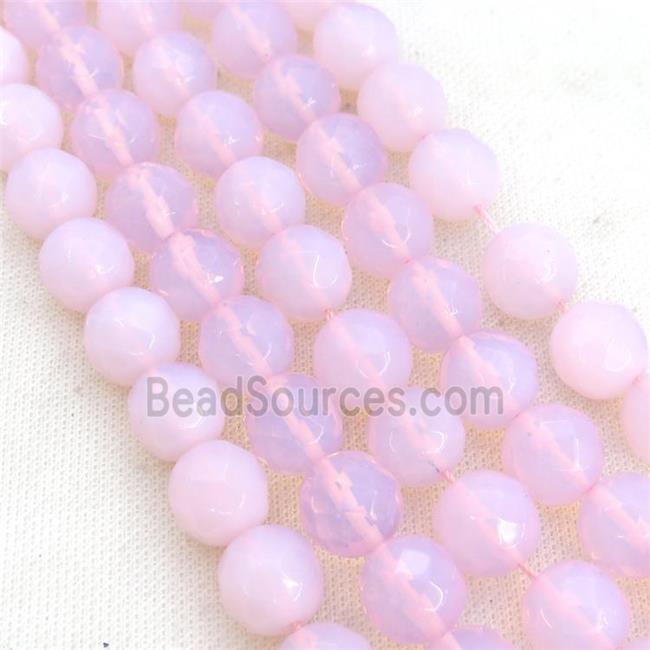 Pink Opalite Beads Faceted Round