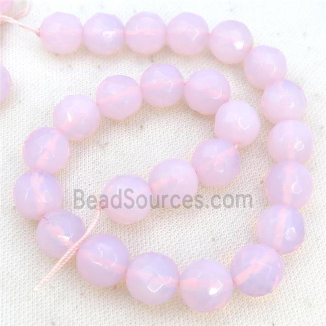 Pink Opalite Beads Faceted Round