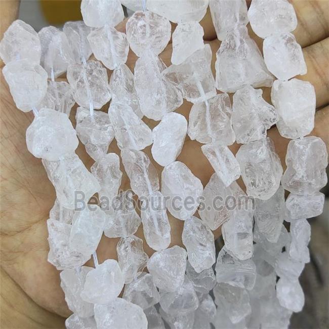 White Crystal Quartz Nugget Beads Freeform Rough