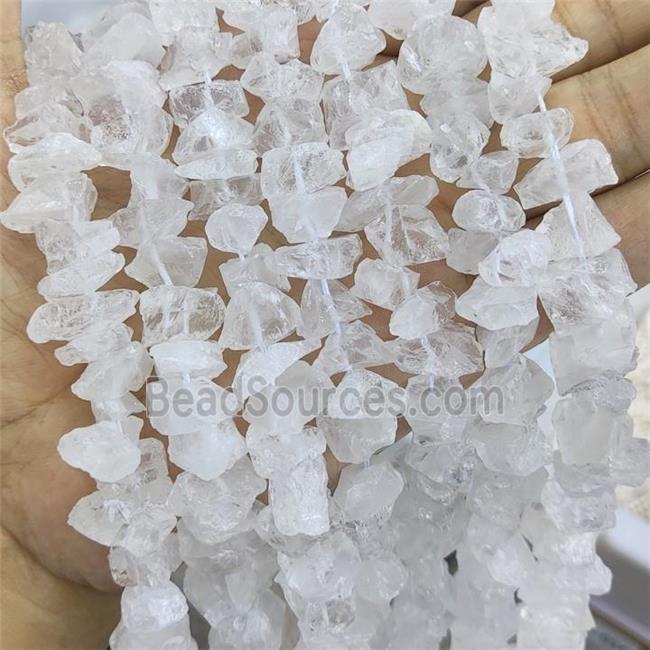 White Crystal Quartz Nugget Beads Freeform Rough