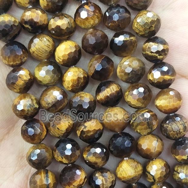 Tiger Eye Stone Beads Faceted Round