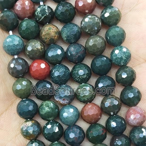 Bloodstone Beads Green Faceted Round