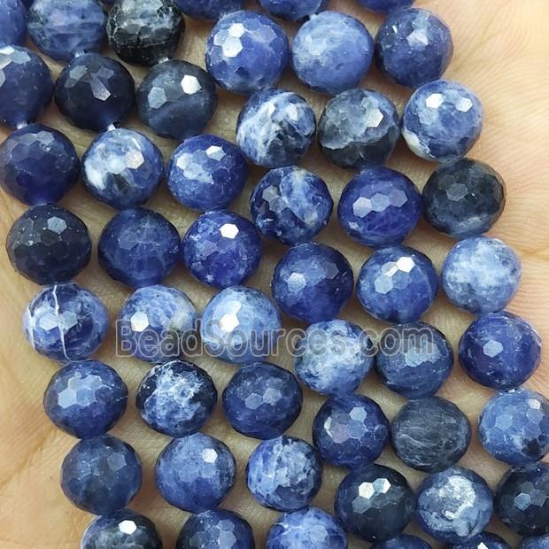 Blue Sodalite Beads Faceted Round