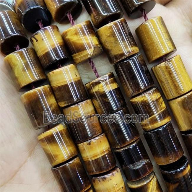 Natural Tiger Eye Stone Column Beads