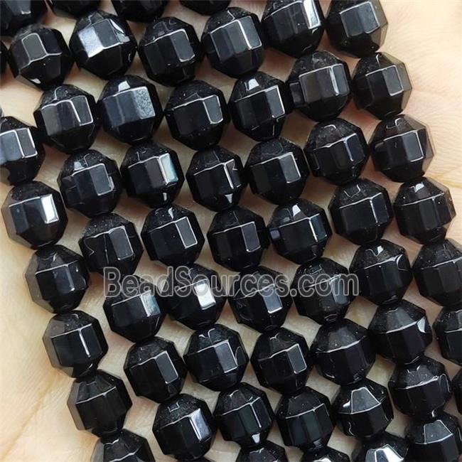 Black Onyx Agate Prism Beads