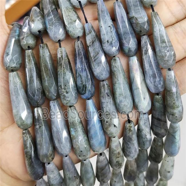 Natural Labradorite Beads Faceted Teardrop