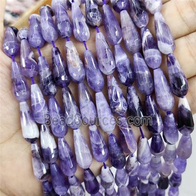 Purple Dogtooth Amethyst Beads Faceted Teardrop