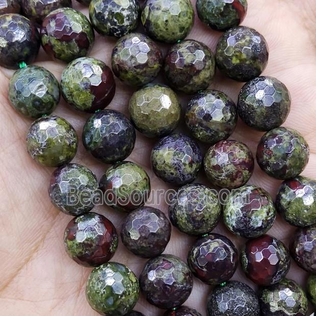 Natural Dragon Bloodstone Beads Heliotrope Faceted Round