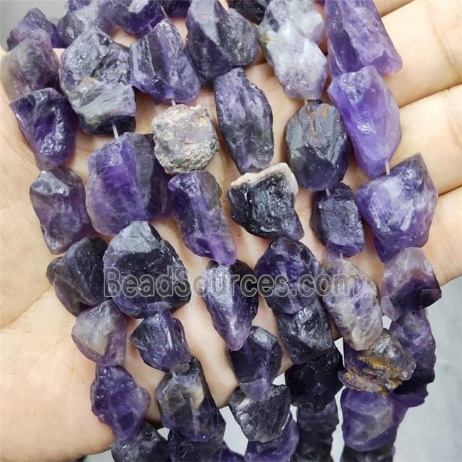 Natural Amethyst Nugget Beads Purple Freeform