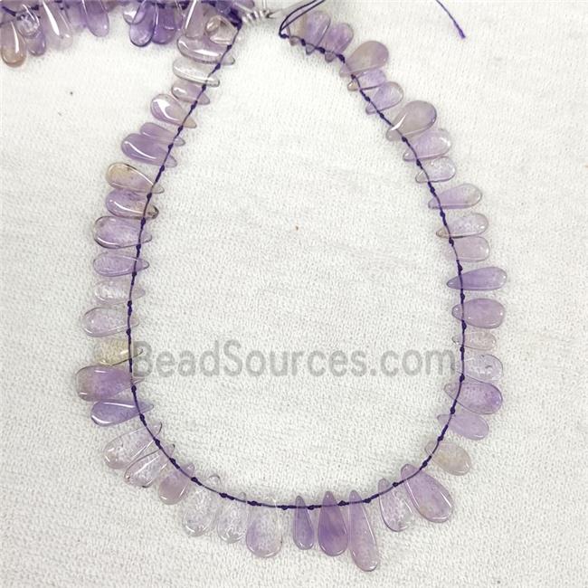 Ametrine Teardrop Beads Purple Graduated Topdrilled