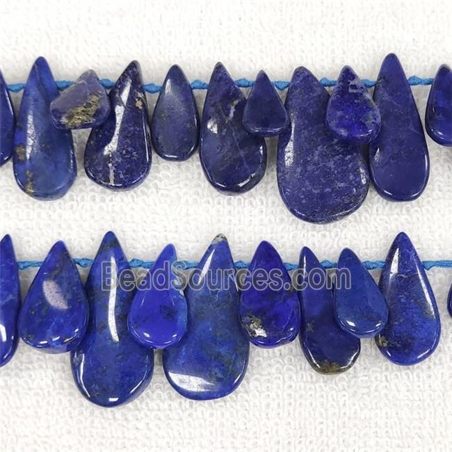 Natural Lapis Lazuli Teardrop Beads Graduated Topdrilled Blue Lazurite