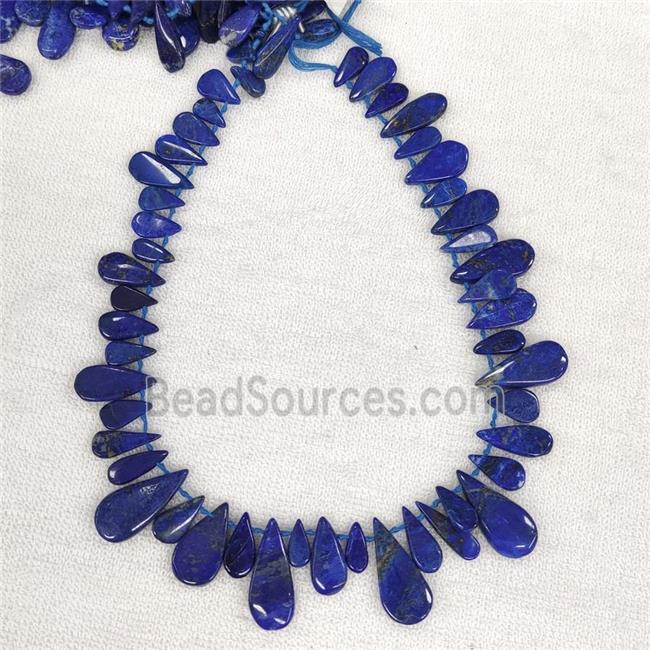 Natural Lapis Lazuli Teardrop Beads Graduated Topdrilled Blue Lazurite