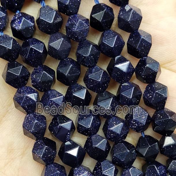 Blue Sandstone Beads Cut Round