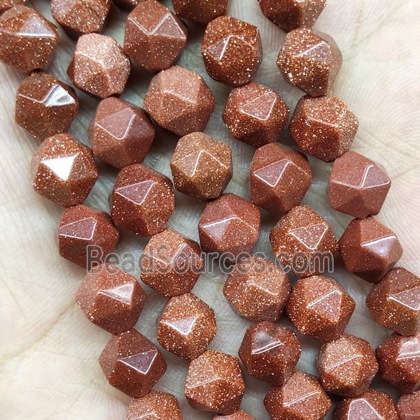 Gold Sandstone Beads Cut Round