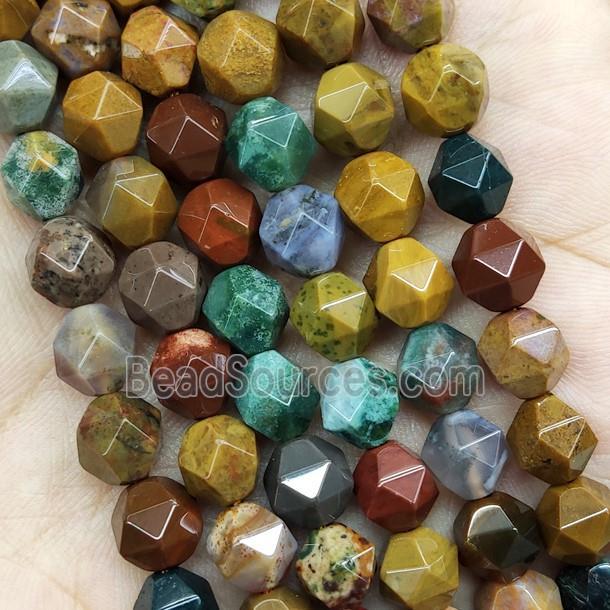 Natural Ocean Agate Beads Cut Round