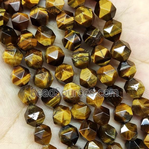 Tiger Eye Stone Beads StarCut Round