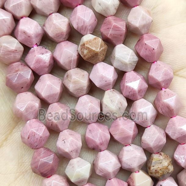 Pink Wood Lace Jasper Beads Starcut Round