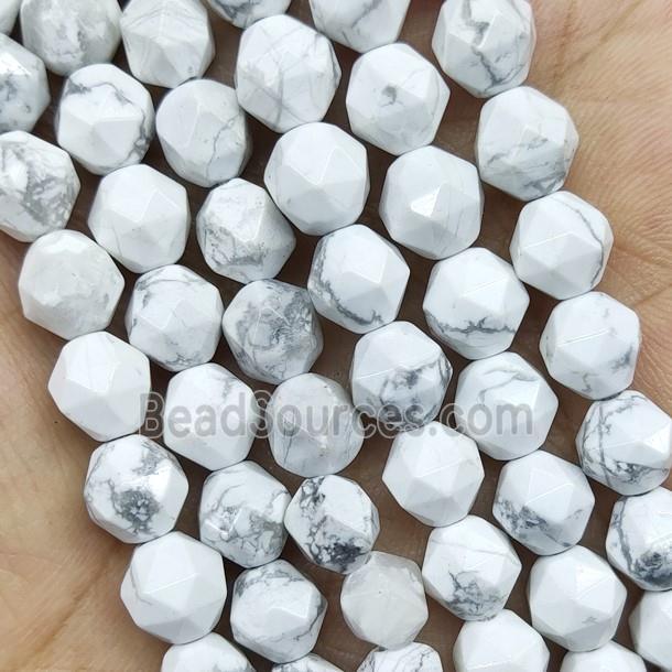 White Howlite Turquoise Beads Cut Round