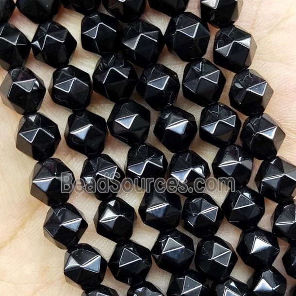 Black Onyx Agate Beads Cut Round